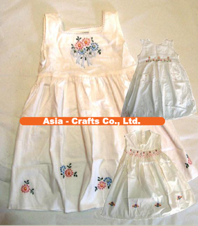 Baby smock dress with hand embroidery